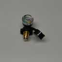 DOZYANT POL Propane Tank Adapter with Gauge Universal Fit Convert POL LP Tank Valve to QCC1 / Type 1, Old to New Connection Type, Propane Tank Gauge, Silver