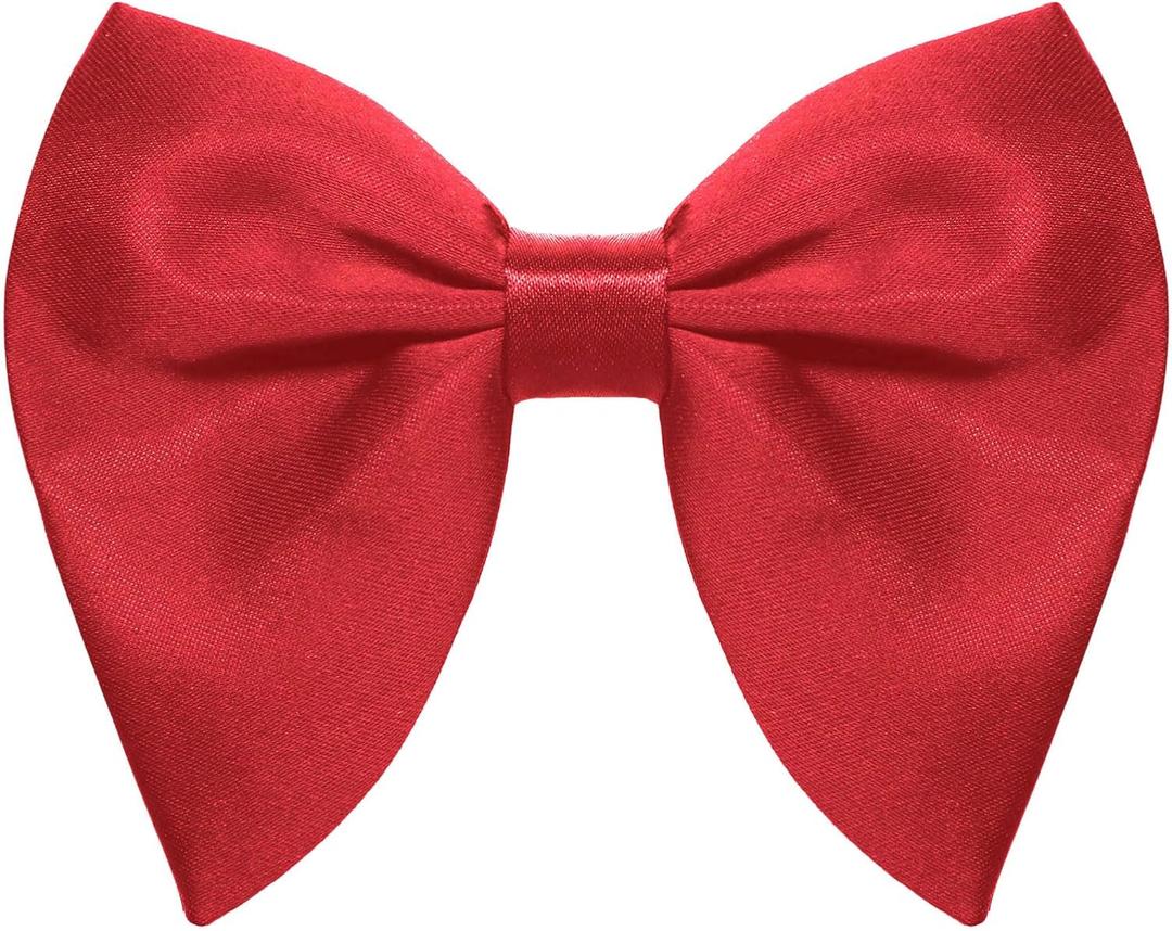 Luckyvestir Oversized Bow Ties for Men, Black/Red Big Bow Tie, Solid Color Pretie Bowtie Men for Tuxedo Wedding