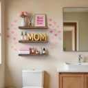 BAYKA Bathroom Floating Shelves for Wall Set of 3 - Rustic Brown Farmhouse Wood Shelves Over Toilet for Bedroom, Kitchen, or Living Room Decor Display, Storage for Plants, Toilet Paper or Bath Towels