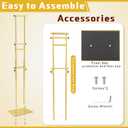 Thyle 1 Pcs Gold Poster Board Holder Stand Height up to 80" Heavy Duty Welcome Sign Stand Double Sided Easel Holder with Base Adjustable Portable Sign for Wedding Restaurant(Metal)
