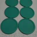 Replacement Lids fits Pyrex 4-Cup Glass Food Storage Container Bowls, 6-Inch Plastic Round Lids Covers for Pyrex 7201-PC, Airtight & Leakproof (6-Pack, Turqoise)