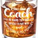 Futtumy Great Coach Whiskey Glass, Coach Gifts for Men, Basketball Coach Gifts, Baseball Soccer Softball Volleyball Gift for Graduation Competition Christmas Birthday