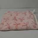 Lesure Waterproof Puppy Blanket for Large Dogs - Washable Double Sided Dog Blankets with Warm Jacquard Shag and Soft Sherpa Fleece, Pet Cat Blanket for Couch Protection, Bow DesignPink Taffy