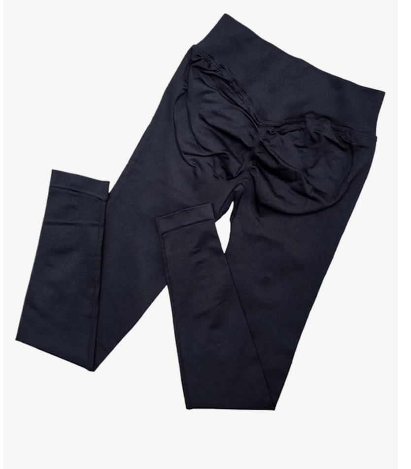 JOYSPELS Maternity Bootcut Pants with Pockets Over The Belly Pregnancy Yoga Pants for Work Flare Maternity Leggings Black, Medium 