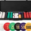 SLOWPLAY Godel Ceramic Poker Chips Set for Texas Hold'em, 500 PCS [with Numbered Values], 43mm & 12g Each | Features a High-end Chip case with Extra Durable German Polycarbonate Shell