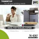 TonerTap TK-8367 Toner Cartridge 4-Pack with Chip for Kyocera TASKalfa 2554ci Copystar CS2554ci, Compatible TK8367K TK8367C TK8367M TK8367Y Replacement, High Yield Black 25000 Pages Color 15000 Pages