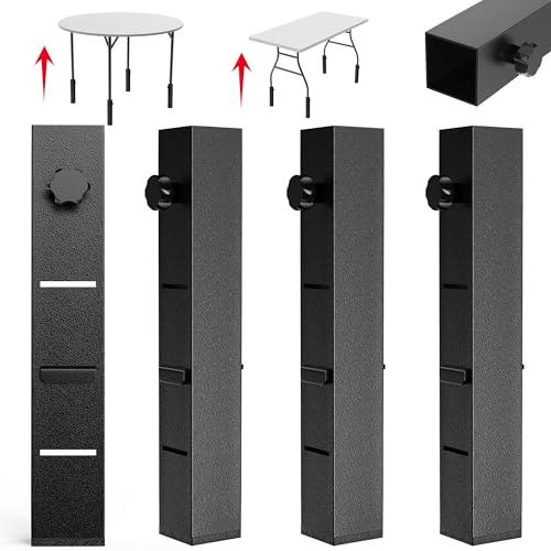 Square Folding Table Leg Extenders, 3-Level Adjustable Table Leg Risers