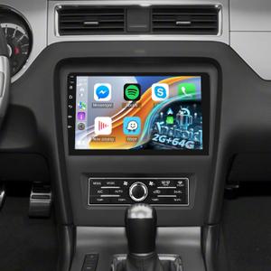 [2+64GB] Radio for Ford Mustang 2010 2011 2012 2013 2014 with Carplay&Android Auto, 10 inches Android Touch Screen Ford Mustang Car Stereo, 1080P/EQ Audio/Bluetooth/FM RDS/SWC