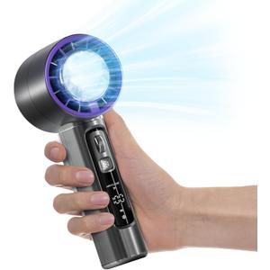 Portable Handheld Fan, Speed(1-100) Adjustable, 4000mAh Battery Rechargeable Personal Fan with Ice Cooling, LED Display, mini Turbo fan for Travel, Office, Camping, Outdoor, Gifts for Women Men