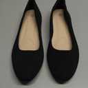 Obtaom Round Toe Women Flat Shoes Slip on Girls Dress Black Ballet Flats (8)