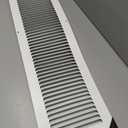 HVAC Premium 6'' x 30'' [Duct Opening] Flat Stamped Steel Return Air Grille - Sidewall and Ceiling - HVAC Vent Duct Cover - White [Outer Dimensions: 7.75''w X 31.75''h]