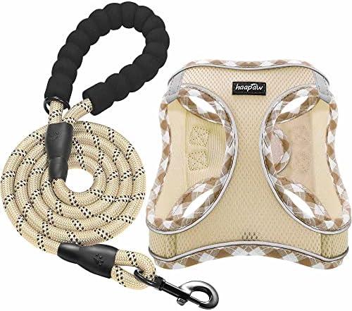 haapaw Dog Harness with Leash Set, No Pull Adjustable Reflective Step-in Puppy Harness with Thickened Padded Vest for l/Small Dogs haapaw Dog Harness with Leash Set, No Pull Adjustable Reflective Step-in Puppy Harness with Thickened Padded Vest for l/Small Dogs