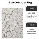 PureCozy Washable Neutral Area Rug 8x10 Beige Soft Shag Rugs for Living Room Modern Boho High Pile Non-Shedding Throw Rugs Non Slip Indoor Office Carpet for Playroom Bedroom Home Aesthetic Decor
