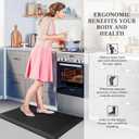 HappyTrends Kitchen Floor Mat - 4/5 Inch Thick Anti-Fatigue Kitchen Rug,Waterproof Non-Slip Kitchen Mats and Rugs Heavy Duty Ergonomic Comfort Rug for Kitchen,Office,Sink,Laundry,(22"x36", Black)