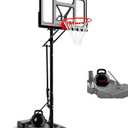 Basketball Hoop 40 Inch Impact Backboard 4.8-10FT Height Adjustable Portable Basketball Hoop Outdoor Goal System with Impact Backboard and Wheels for Adults, Size: 40inch Backboard