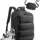 BAGSMART 35L Travel Backpack Women, 17.3 Inch Carry On Backpack Flight Approved, Personal Item Backpack Travel Bag, Water R esistant Casual Daypack, Black Missing Fanny Pack