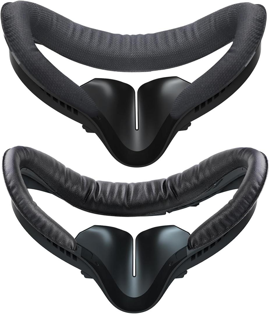 Face Pad & Face Cover Cushion Replacement Compatible with Oculus/Meta Quest 2 Accessories, 2 PCS Facial Interface Frame with Anti-Leakage Nose Pad, 2 PCS Removable Foam Face Covers