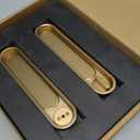 gifsin Privacy Pocket Door Lock Hardware,Recessed Sliding Door Handle with Lock,Hidden Door Lock with Door Edge Pull (Gold)