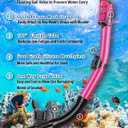 Snorkeling Gear for Adults, Adult Snorkel Set with Panoramic Anti-Leak and Anti-Fog Tempered Glass Snorkel Mask, Dry Top Snorkel, Snorkle Mask Set Adult with Mesh Bag Ear Plug for Snorkeling, Pink