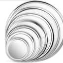 New Star Foodservice Restaurant-Grade Aluminum Pizza Pan/Tray, Wide Rim, 8 Inch, Pack of 6