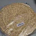 6 Pack, Round Woven Placemats, Natural Water Hyacinth Wicker Place mats, Braided Straw Table Mats, Charger Plates for Dining Table, Fall, Thanksgiving, Christmas (13.8 inch)