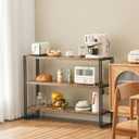HCHQHS 3-Tier Rustic Wood and Metal Industrial Bookcase - 40in, for Home Office, Bedroom, Kitchen, Bathroom
