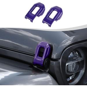Hood Latch Lock Catch Brackets Cover Trim Fit for 2018-2025 Jeep Wrangler JL JLU & Gladiator JT(Purple)