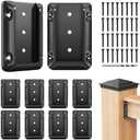 Steel DN Mate 20 PCS Deck Railing Bracket Connectors for 2x4 (Actual 1.5x3.5) Wood Post to Handrail Connection, Sturdy Nylon Stair Fence Railing Connectors with Coated Wood Screws,Drill Bit