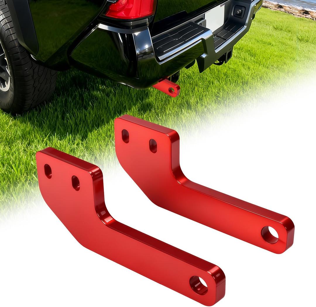 Rear Tow Hooks Kit, Rear Recovery Points for 2025 2026 Toyota Tacoma, Steel Construction Recovery Points Hooks, Red Left and Right