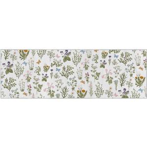 Artoid Mode Wild Floral Antique Herbs Runner Rug, Spring Fall Home Decor Low-Profile Non-Slip Washable Area Rug for Entryway Bedroom Living Room Laundry Room Indoor 2x6 Feet
