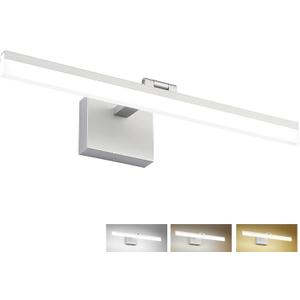SOLFART 23.6 inch 3 Color Temperature Dimmable Modern Adjustable Light for Bathroom Lighting Fixtures LED Modern Silver Vanity Lights 3000K/ 4500K/ 6000K