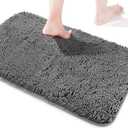 Yeaban Dark Gray Bathroom Rugs  Thick Chenille Bath Mats | Absorbent and Washable Bath Rug Non-Slip, Plush and Soft Rugs for Bathroom, Kitchen, Shower, Sink - 17" x 24"