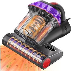 Mattress Vacuum Cleaner 16Kpa Bed Vacuum with 253.7nm UV-C Light,140F Heat & HEPA Filter,500W Powerful Handheld Upholstery Vacuum for Couch,Sofa & Pet (Purple)