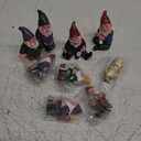 9 pcs Miniature Funny Garden Drunk Gnomes Mini Funny Creative Dwarf Garden Gnome Statues Decoration for Indoor Outdoor Yard Patio Bonsai Potted Plants Landscape Desk Decor 