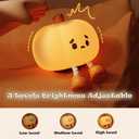 TriPro Cute Pumpkin Silicone Rechargeable Night Light for Nursery Kids Room Decor, Baby Bedside Lamp