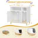Hzuaneri Cat Litter Box Enclosure, Hidden Litter Box Furniture with Storage