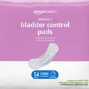 Amazon Basics Incontinence Pads for Women, Postpartum, Long, Bladder Control, Moderate Absorbency, Unscented, 54 Count 1 Pack