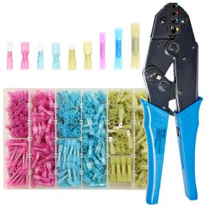 Heat Shrink Spade Female Male Wire Quick Disconnect Terminlas Connectors Electrical Electronics Automotive Crimp AWG 22-10 (620pcs 40j)