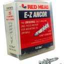 25 Qty Red Head EZ Ancor Zinc Metal Self Drilling Drywall Anchors with Screws | Up to 75 Lbs | EZ25