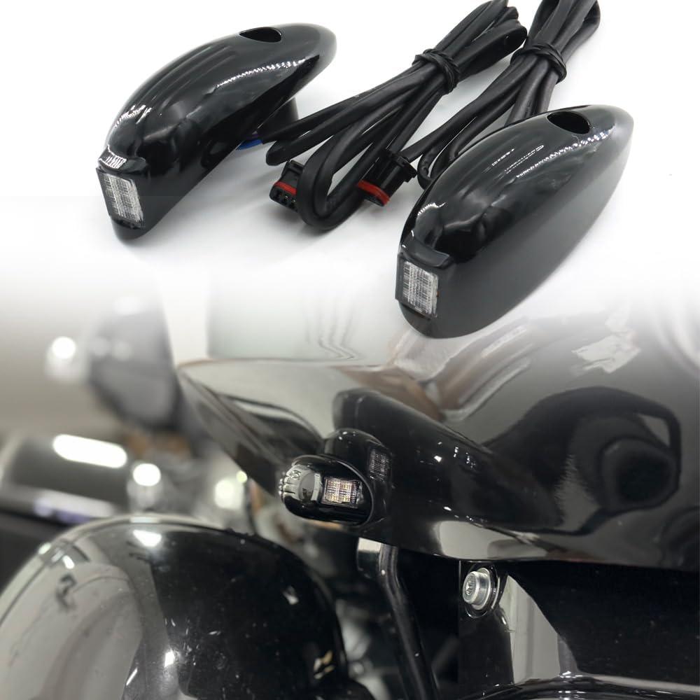 Aluminum Black LED Front Turn Signals Running for Touring Road Glide FLTRXS Special FLTRU FLTRK 2015-2023 2021 Motorcycles Light Turn Amber Clear Lenses