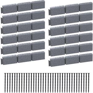 AGTEK Garden Edging 16FT Landscape Edging Kit 2.75 Inch Height Decorative Garden Border No Dig Lawn Border for Yard Flower Bed with 26 Stakes, Grey