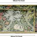 2 Pcs Serving Trays with Handles, Plastic Tray for Ottoman Coffee Table William Morris Decorative Large Rectangular Tray for Serving Living Room Home Tea Coffee Table Decor(Green,Gold Lily)