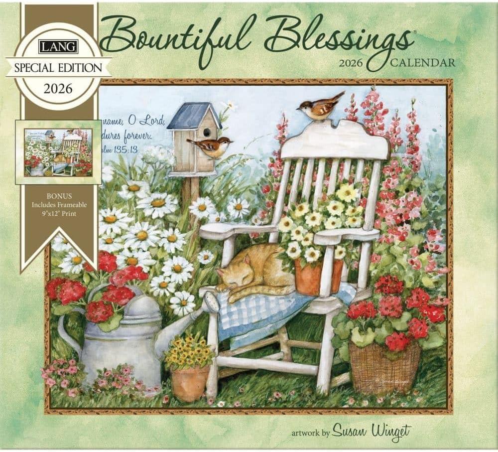 Lang, Bountiful Blessings Special Edition 2026 Wall Calendar by Susan Winget, 12.5'' X 14'', 12-Month Calendar with Stapled Binding