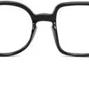 ICARA Personality Square Round Reading Glasses for Men Women,Computer Glasses Anti UV Readers (Black, 1.5)