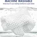 SUBRTEX Bathroom Rugs Chenille Bath Rug Soft Short Plush Bath Mat Soft Shower Mat Water Absorbent Shower Mat Quick Dry Machine Washable(White,18" x 24")