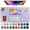 Aothia Faux Leather Desk Mat - Large Mouse Pad, Non-Slip PU Leather Blotter, Waterproof Writing Surface for Office and Home (Lavender, 40" x 24")