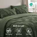Bedsure Queen Comforter Set Olive Green - Bed in a Bag Queen Size Bedding 7 Pieces, GentleSoft™ Pintuck Bed Set Gift for Family, Pinch Pleat All Season Comforter with Sheets, Pillowcases & Shams