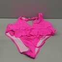 Edelqual Women High Waisted Bikini Sets Two Piece Swimsuit Ruffle Tummy Control Bathing Swim Suit Halter V Neck Swimwear (X-Large, Rose Red)