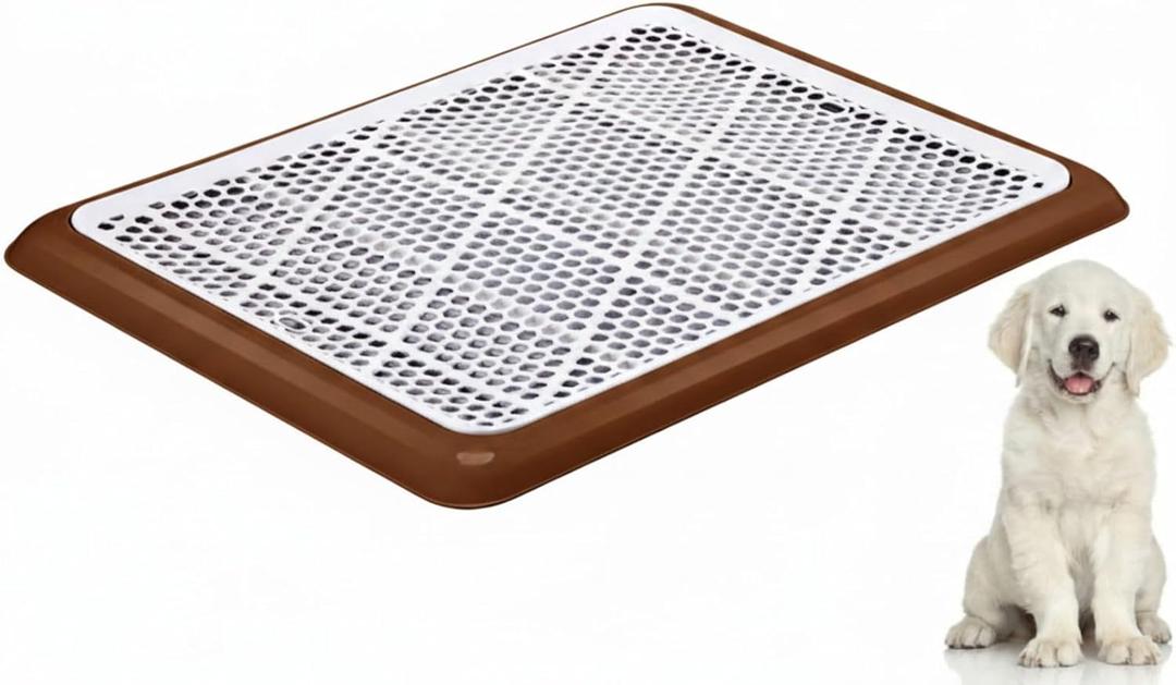 Mifoci Dog Pee Pad Holder Potty Tray Portable Dog Litter Box Toilet Training for Indoor Outdoor Small Medium Large Pet Puppy(Coffee 25.59 x 18.9 Inches, 2 Pcs)