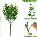 Sggvecsy Artificial Flowers for Outdoors 12 Bundles UV Resistant Boxwood Shrubs Artificial Eucalyptus Fake Plants Faux Plastic Greenery for Farmhouse Garden Indoor Outdoor Home Wedding Decoration